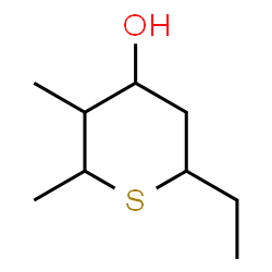 ChemSpider 2D Image | 6-Ethyl-2,3-dimethyl-tetrahydro-thiopyran-4-ol | C9H18OS