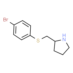 ChemSpider 2D Image | 2-{[(4-Bromophenyl)sulfanyl]methyl}pyrrolidine | C11H14BrNS