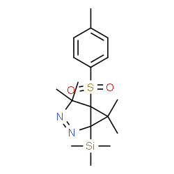 ChemSpider 2D Image | 4,4,6,6-Tetramethyl-5-[(4-methylphenyl)sulfonyl]-1-(trimethylsilyl)-2,3-diazabicyclo[3.1.0]hex-2-ene | C18H28N2O2SSi