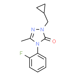 ChemSpider 2D Image | 2-(Cyclopropylmethyl)-4-(2-fluorophenyl)-2,4-dihydro-5-methyl-3H-1,2,4-triazol-3-one | C13H14FN3O
