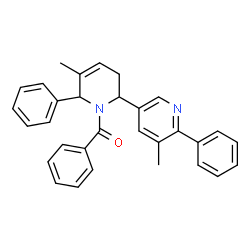 ChemSpider 2D Image | (5,5'-Dimethyl-6,6'-diphenyl-3,6-dihydro-2,3'-bipyridin-1(2H)-yl)(phenyl)methanone | C31H28N2O