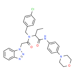 ChemSpider 2D Image | 2-[(1H-Benzotriazol-1-ylacetyl)(4-chlorobenzyl)amino]-N-[4-(4-morpholinyl)phenyl]butanamide | C29H31ClN6O3