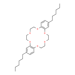 ChemSpider 2D Image | 2,13-Dihexyl-6,7,9,10,17,18,20,21-octahydrodibenzo[b,k][1,4,7,10,13,16]hexaoxacyclooctadecine | C32H48O6