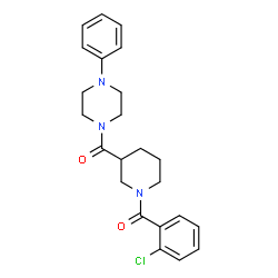 ChemSpider 2D Image | [1-(2-Chlorobenzoyl)-3-piperidinyl](4-phenyl-1-piperazinyl)methanone | C23H26ClN3O2