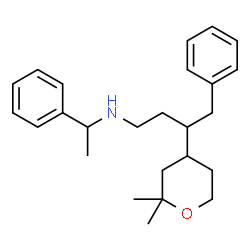 ChemSpider 2D Image | 3-(2,2-Dimethyltetrahydro-2H-pyran-4-yl)-4-phenyl-N-(1-phenylethyl)-1-butanamine | C25H35NO