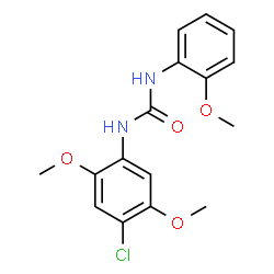 ChemSpider 2D Image | 1-(4-Chloro-2,5-dimethoxyphenyl)-3-(2-methoxyphenyl)urea | C16H17ClN2O4