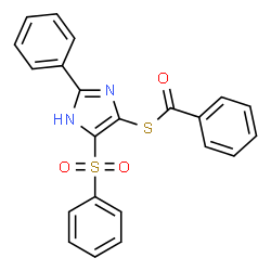 ChemSpider 2D Image | S-[2-Phenyl-5-(phenylsulfonyl)-1H-imidazol-4-yl] benzenecarbothioate | C22H16N2O3S2