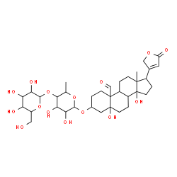 ChemSpider 2D Image | 3-[(6-Deoxy-4-O-hexopyranosylhexopyranosyl)oxy]-5,14-dihydroxy-19-oxocard-20(22)-enolide | C35H52O15