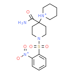 ChemSpider 2D Image | 1-{4-Carbamoyl-1-[(2-nitrophenyl)sulfonyl]-4-piperidinyl}piperidinium | C17H25N4O5S