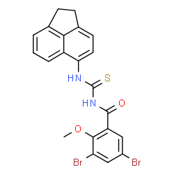 ChemSpider 2D Image | 1-(3,5-dibromo-2-methoxybenzoyl)-3-(1,2-dihydroacenaphthylen-5-yl)thiourea | C21H16Br2N2O2S