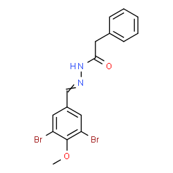 ChemSpider 2D Image | N'-(3,5-Dibromo-4-methoxybenzylidene)-2-phenylacetohydrazide | C16H14Br2N2O2