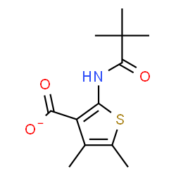 ChemSpider 2D Image | 2-[(2,2-Dimethylpropanoyl)amino]-4,5-dimethyl-3-thiophenecarboxylate | C12H16NO3S
