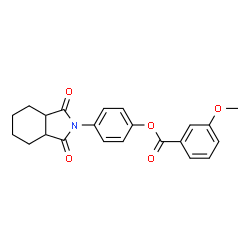 ChemSpider 2D Image | 4-(1,3-dioxo-hexahydroisoindol-2-yl)phenyl 3-methoxybenzoate | C22H21NO5