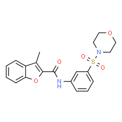 ChemSpider 2D Image | 3-Methyl-N-[3-(4-morpholinylsulfonyl)phenyl]-1-benzofuran-2-carboxamide | C20H20N2O5S