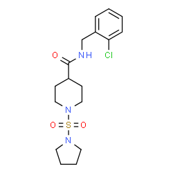 ChemSpider 2D Image | N-(2-Chlorobenzyl)-1-(1-pyrrolidinylsulfonyl)-4-piperidinecarboxamide | C17H24ClN3O3S