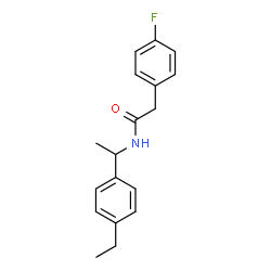 ChemSpider 2D Image | N-[1-(4-Ethylphenyl)ethyl]-2-(4-fluorophenyl)acetamide | C18H20FNO