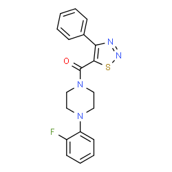 ChemSpider 2D Image | [4-(2-Fluorophenyl)-1-piperazinyl](4-phenyl-1,2,3-thiadiazol-5-yl)methanone | C19H17FN4OS