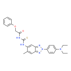ChemSpider 2D Image | N-({2-[4-(Diethylamino)phenyl]-6-methyl-2H-benzotriazol-5-yl}carbamothioyl)-2-phenoxyacetamide | C26H28N6O2S