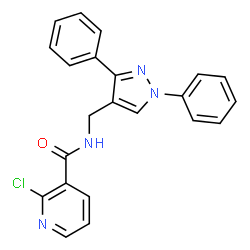 ChemSpider 2D Image | 2-Chloro-N-[(1,3-diphenyl-1H-pyrazol-4-yl)methyl]nicotinamide | C22H17ClN4O