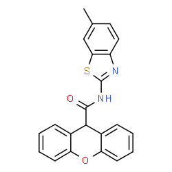 ChemSpider 2D Image | N-(6-Methyl-1,3-benzothiazol-2-yl)-9H-xanthene-9-carboxamide | C22H16N2O2S