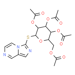 ChemSpider 2D Image | Imidazo[1,5-a]pyrazin-3-yl 2,3,4,6-tetra-O-acetyl-1-thiohexopyranoside | C20H23N3O9S