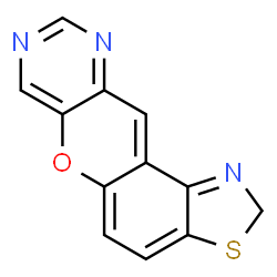 ChemSpider 2D Image | 2H-[1,3]Thiazolo[4',5':5,6]chromeno[3,2-d]pyrimidine | C12H7N3OS