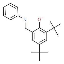 ChemSpider 2D Image | 2,4-Bis(2-methyl-2-propanyl)-6-[(E)-(phenylimino)methyl]phenolate | C21H26NO