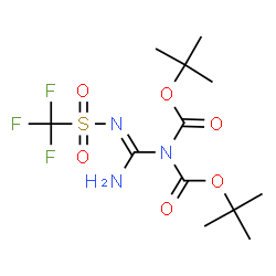 ChemSpider 2D Image | Bis(2-methyl-2-propanyl) {N-[(trifluoromethyl)sulfonyl]carbamimidoyl}imidodicarbonate | C12H20F3N3O6S
