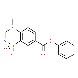 ChemSpider 2D Image | Phenyl 4-methyl-4H-1,2,4-benzothiadiazine-7-carboxylate 1,1-dioxide | C15H12N2O4S