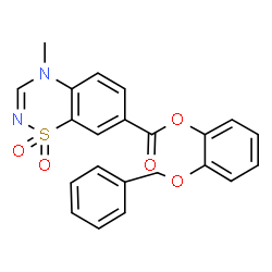 ChemSpider 2D Image | 2-(Benzyloxy)phenyl 4-methyl-4H-1,2,4-benzothiadiazine-7-carboxylate 1,1-dioxide | C22H18N2O5S