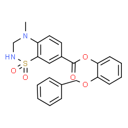 ChemSpider 2D Image | 2-(Benzyloxy)phenyl 4-methyl-3,4-dihydro-2H-1,2,4-benzothiadiazine-7-carboxylate 1,1-dioxide | C22H20N2O5S
