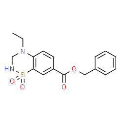 ChemSpider 2D Image | Benzyl 4-ethyl-3,4-dihydro-2H-1,2,4-benzothiadiazine-7-carboxylate 1,1-dioxide | C17H18N2O4S