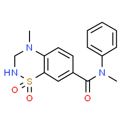 ChemSpider 2D Image | N,4-Dimethyl-N-phenyl-3,4-dihydro-2H-1,2,4-benzothiadiazine-7-carboxamide 1,1-dioxide | C16H17N3O3S