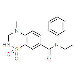 ChemSpider 2D Image | N-Ethyl-4-methyl-N-phenyl-3,4-dihydro-2H-1,2,4-benzothiadiazine-7-carboxamide 1,1-dioxide | C17H19N3O3S
