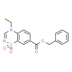 ChemSpider 2D Image | Benzyl 4-ethyl-4H-1,2,4-benzothiadiazine-7-carboxylate 1,1-dioxide | C17H16N2O4S