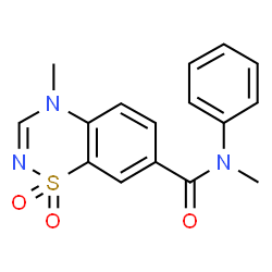 ChemSpider 2D Image | N,4-Dimethyl-N-phenyl-4H-1,2,4-benzothiadiazine-7-carboxamide 1,1-dioxide | C16H15N3O3S