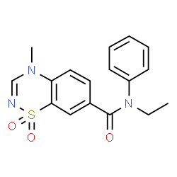 ChemSpider 2D Image | N-Ethyl-4-methyl-N-phenyl-4H-1,2,4-benzothiadiazine-7-carboxamide 1,1-dioxide | C17H17N3O3S