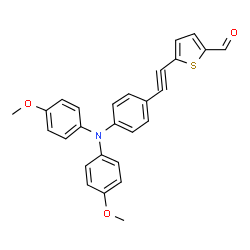 ChemSpider 2D Image | 5-({4-[Bis(4-methoxyphenyl)amino]phenyl}ethynyl)-2-thiophenecarbaldehyde | C27H21NO3S