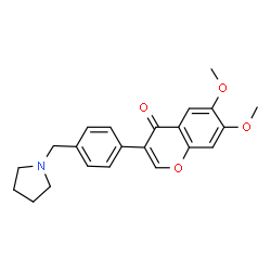 ChemSpider 2D Image | 6,7-Dimethoxy-3-[4-(1-pyrrolidinylmethyl)phenyl]-4H-chromen-4-one | C22H23NO4