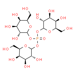ChemSpider 2D Image | Tris[(3R,4S,5R,6R)-3,4,5-trihydroxy-6-(hydroxymethyl)tetrahydro-2H-pyran-2-yl] phosphate | C18H33O19P