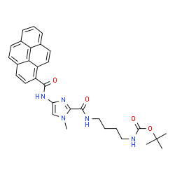 ChemSpider 2D Image | 2-Methyl-2-propanyl {4-[({1-methyl-4-[(1-pyrenylcarbonyl)amino]-1H-imidazol-2-yl}carbonyl)amino]butyl}carbamate | C31H33N5O4
