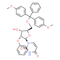 ChemSpider 2D Image | 5'-O-[Bis(4-methoxyphenyl)(phenyl)methyl]-2'-O-phenyluridine | C36H34N2O8