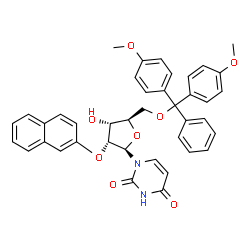 ChemSpider 2D Image | 5'-O-[Bis(4-methoxyphenyl)(phenyl)methyl]-2'-O-2-naphthyluridine | C40H36N2O8