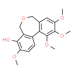 ChemSpider 2D Image | 3,9,10,11-Tetramethoxy-5,7-dihydrodibenzo[c,e]oxepin-4-ol | C18H20O6
