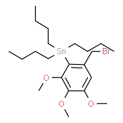 ChemSpider 2D Image | [6-(Bromomethyl)-2,3,4-trimethoxyphenyl](tributyl)stannane | C22H39BrO3Sn
