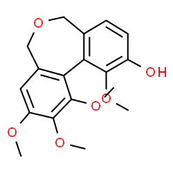 ChemSpider 2D Image | 1,9,10,11-Tetramethoxy-5,7-dihydrodibenzo[c,e]oxepin-2-ol | C18H20O6