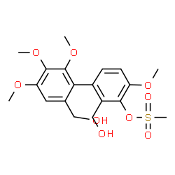 ChemSpider 2D Image | 2,6'-Bis(hydroxymethyl)-2',3',4,4'-tetramethoxy-3-biphenylyl methanesulfonate | C19H24O9S