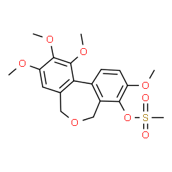 ChemSpider 2D Image | 3,9,10,11-Tetramethoxy-5,7-dihydrodibenzo[c,e]oxepin-4-yl methanesulfonate | C19H22O8S