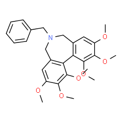 ChemSpider 2D Image | 6-Benzyl-1,2,3,9,10,11-hexamethoxy-6,7-dihydro-5H-dibenzo[c,e]azepine | C27H31NO6