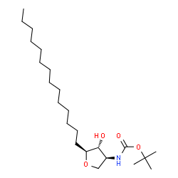 ChemSpider 2D Image | 2-Methyl-2-propanyl [(3S,4R,5S)-4-hydroxy-5-tetradecyltetrahydro-3-furanyl]carbamate | C23H45NO4